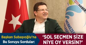Başkan Subaşıoğlu’dan ‘Sol Seçmen Size Neden Oy Versin’ Sorusuna Cevap