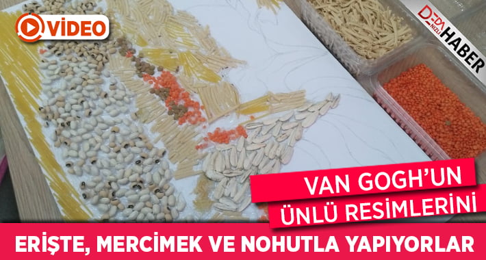 Van Gogh’un ünlü resimlerini erişte, mercimek ve nohut kullanarak kopyalıyorlar