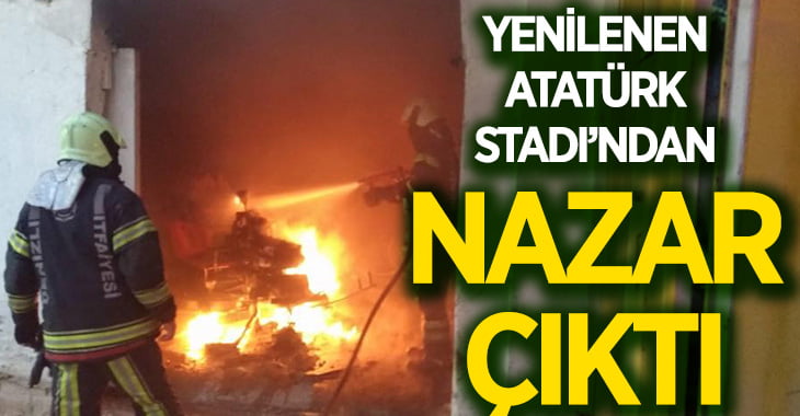 Denizlispor Atatürk Stadı’nda yangın panik yarattı