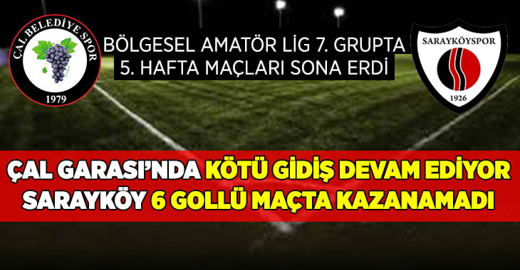 Çal Garası evinde mağlup, Sarayköyspor deplasmandan 1 puanla döndü