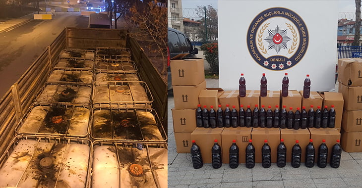 Kaçak tonlarca akaryakıt,yüzlerce şişe alkol ele geçirildi