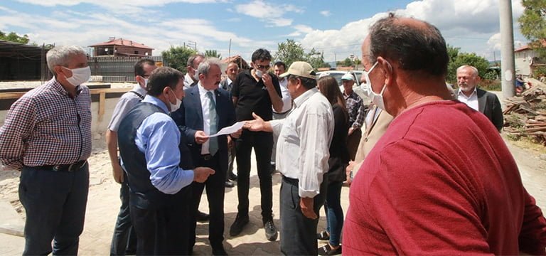 Milletvekili Şahin Tin, Acıpayam’da deprem sonrası son durumu inceledi