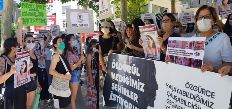 Denizlili kadınlar Pınar Gültekin için meydana çıktı