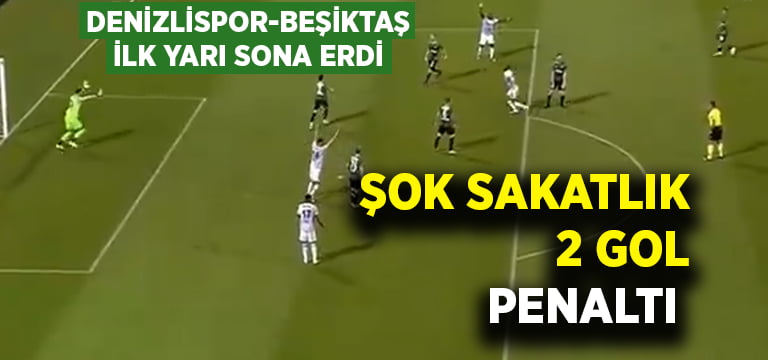 Denizlispor-Beşiktaş ilk yarı sona erdi