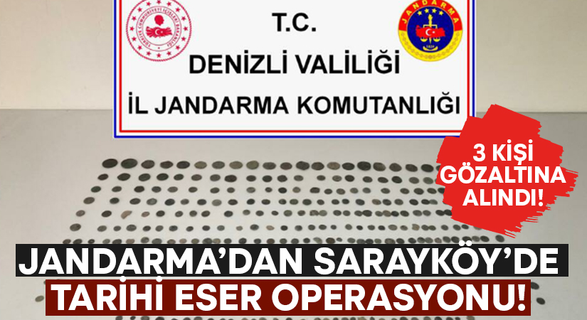 Jandarma’dan Sarayköy’de tarihi eser operasyonu!