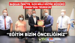 Başkan Örki’ye, İlçe Milli Eğitim Müdürü Çimen’den Teşekkür