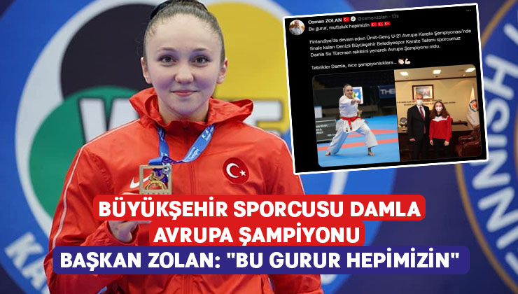 Büyükşehir sporcusu Damla, Avrupa şampiyonu