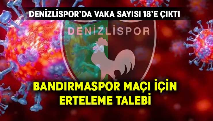 Denizlispor’da vaka sayısı 18’e çıktı.. Bandırma maçının ertelenmesi talebinde bulunuldu