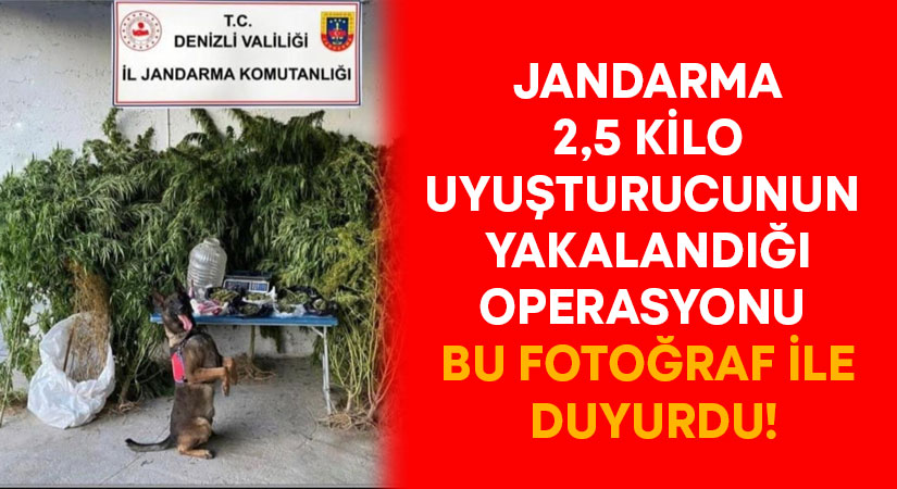 Jandarma 2,5 kilo uyuşturucunun yakalandığı operasyonu bu fotoğraf ile açıkladı!